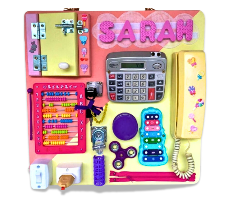 Painel Sensorial Infantil 45x45cm - Feminino
